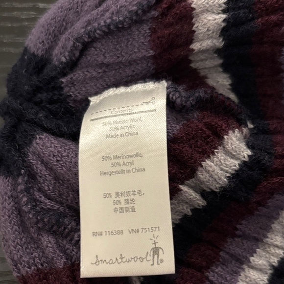 Smartwool  Striped Beanie - Purple, Black, Cream - Picture 2 of 2